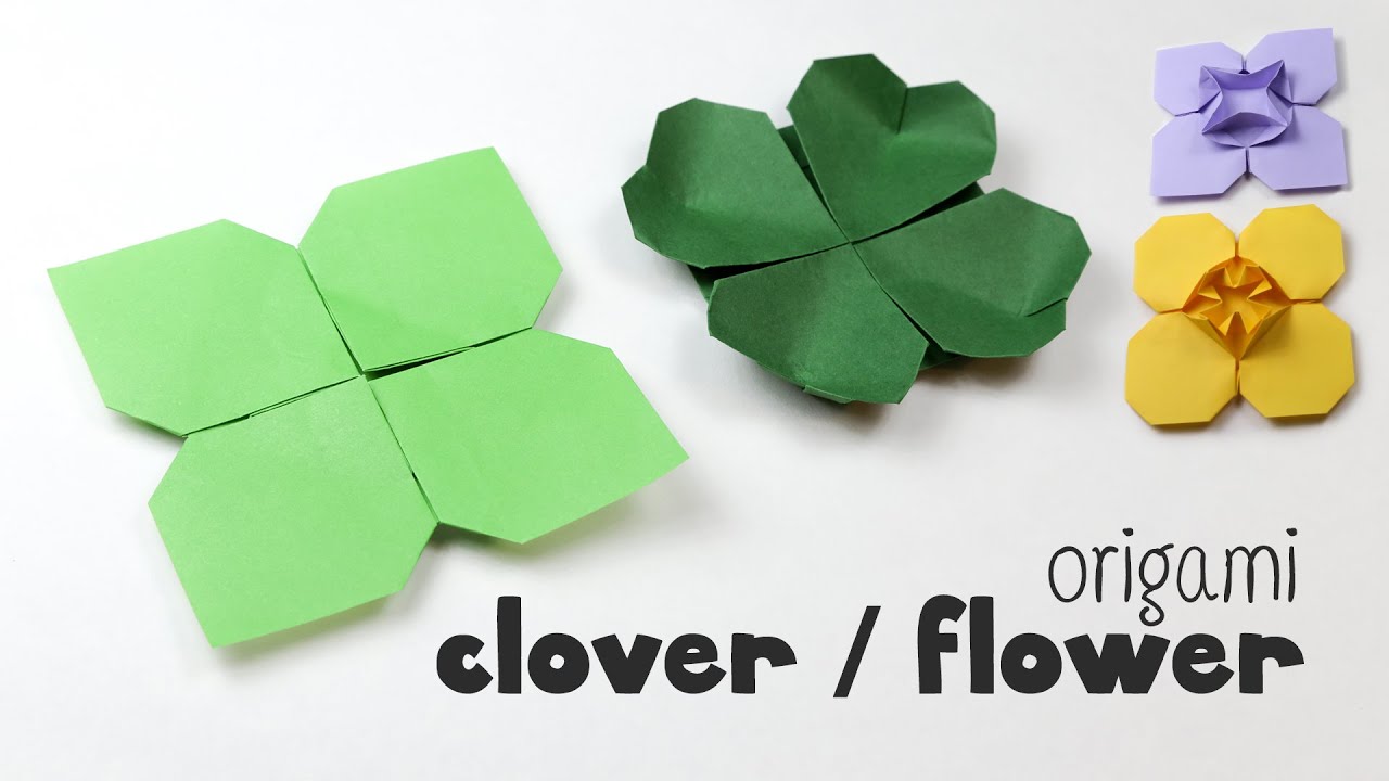 Origami Clover / Flower Instructions - DIY - Paper Kawaii