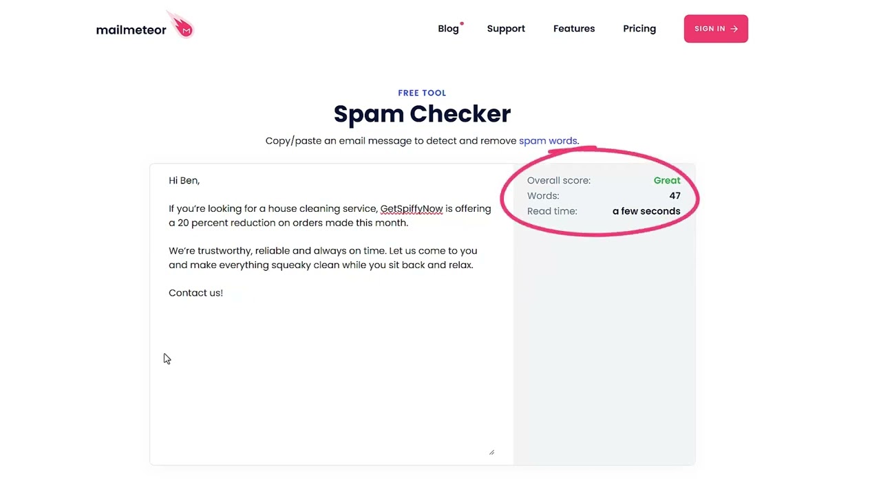SpamChecker Mailmeteor Tutorial
