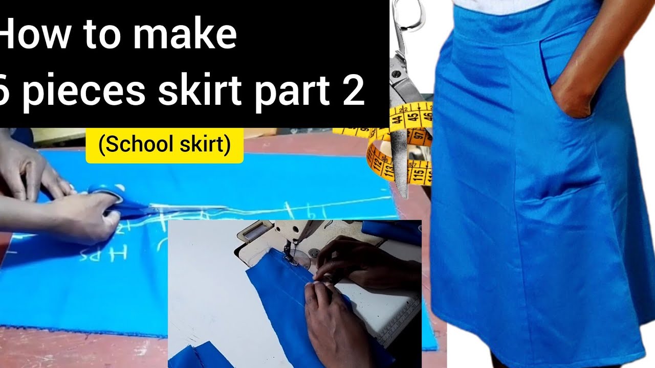 How to make a 6 piece skirt part 2 | Join all parts (school skirt)