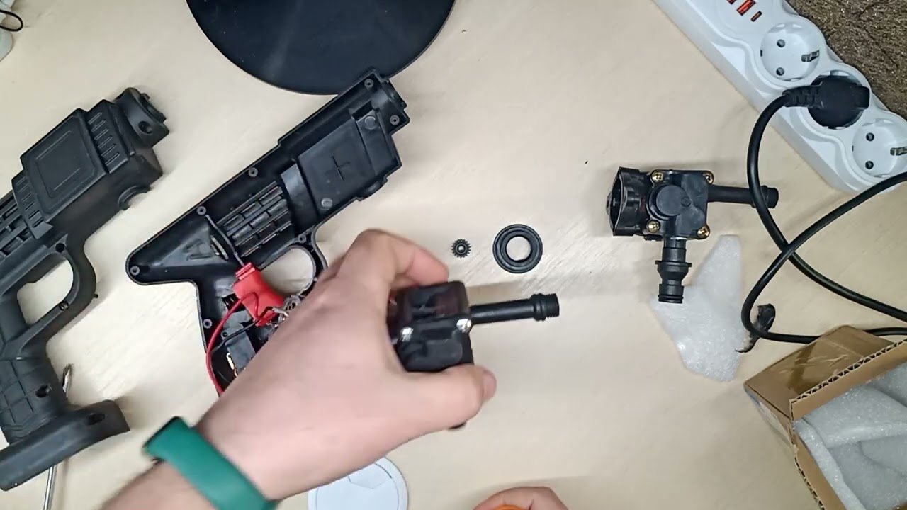 Ручная аккумуляторная мойка высокого давления замена помпы заказанной с AliExpress