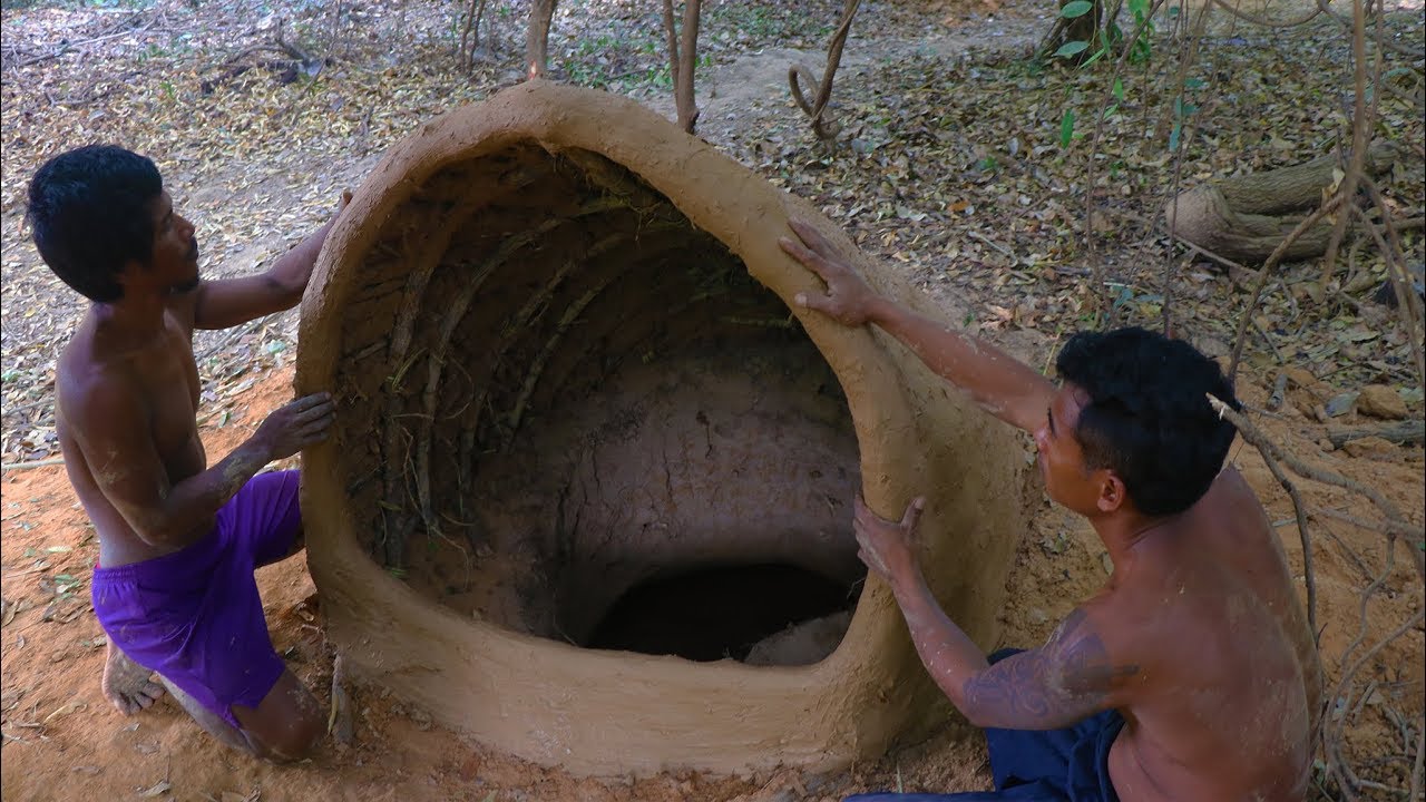 Primitive Tool : Build Underground House protect cool season