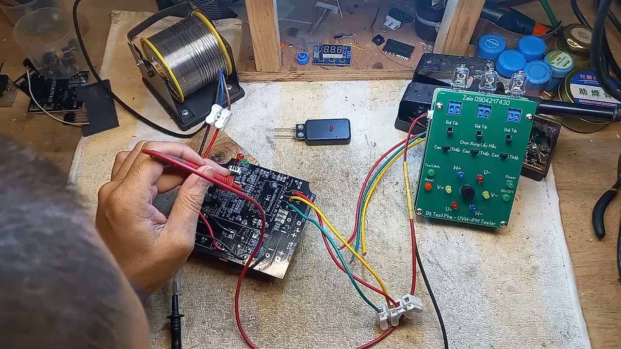 Zalo 0904217430. Sử dụng bộ test pha để kiểm tra loại trừ Vi xử lý hay IC công suất lỗi