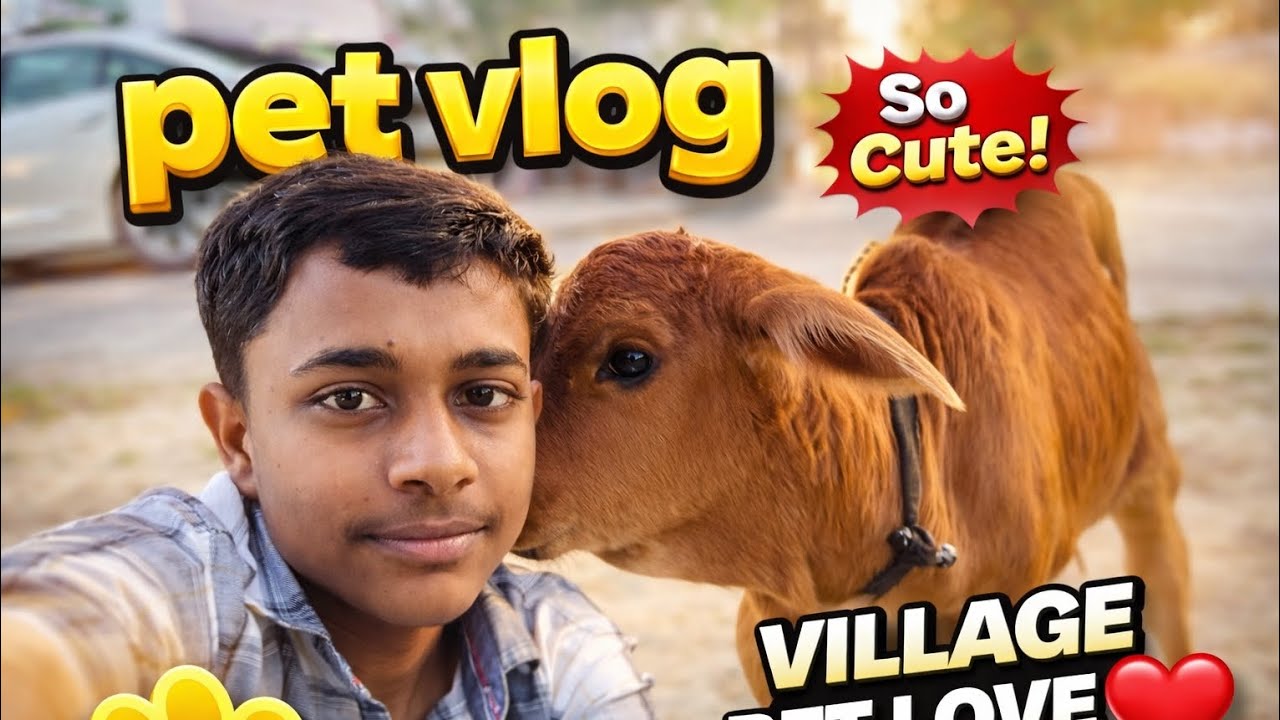 Village Pet Love 🐮❤️ | So Cute Calf Vlog 🐾 | Emotional Pet Bond in Village Life