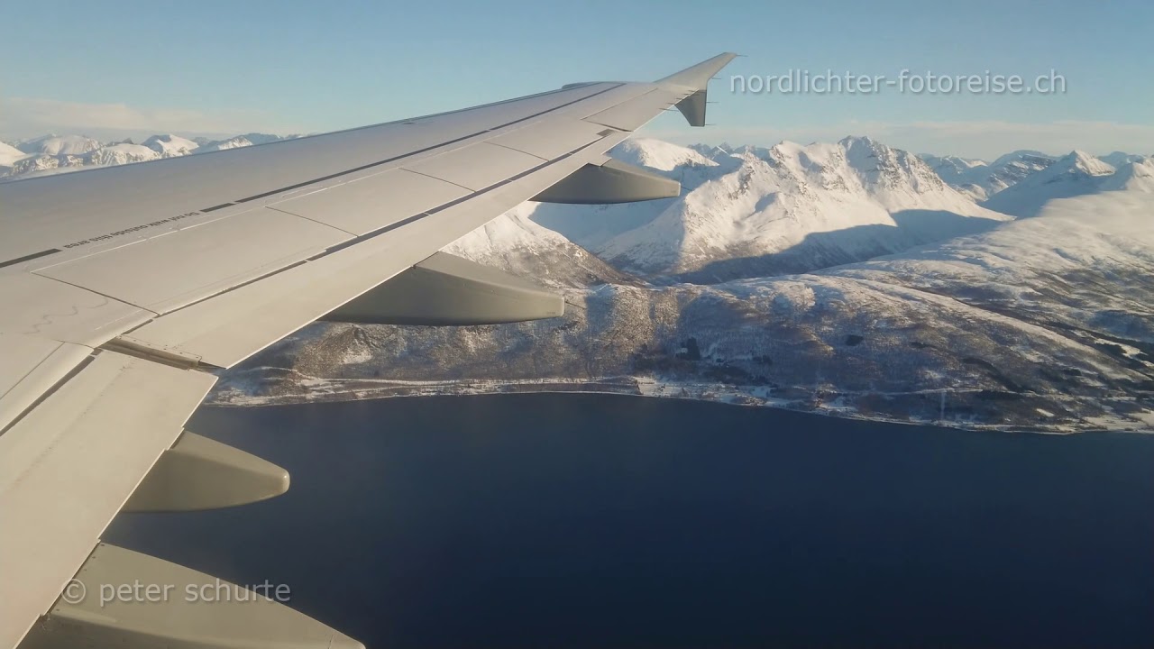 Anflug über den norwegischen Alpen nach Tromsø