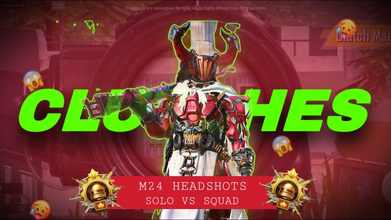 Solo vs squads 🥵|| M24 Headshots 😱|| 1vs4+3😈|| Reflexes & Cluthches 🔥|| like and subscribe ❤️