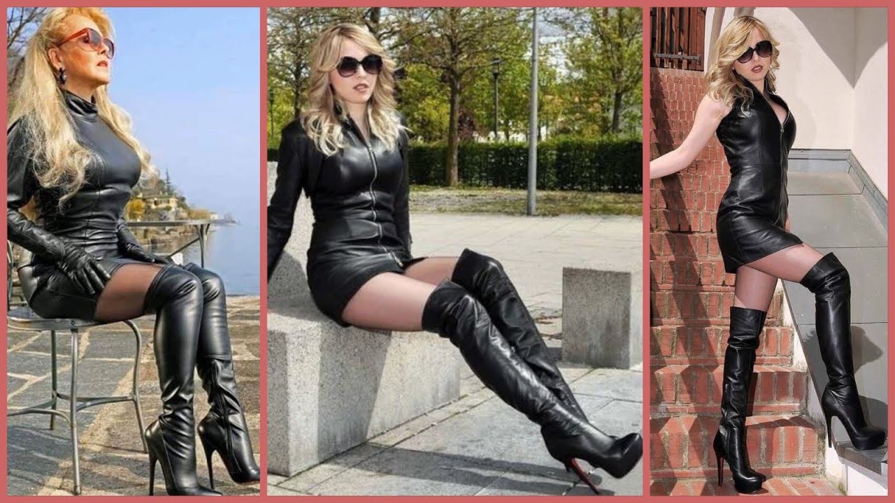 Latest Ladies Stylish Long Leather High Heel Boots Ideas