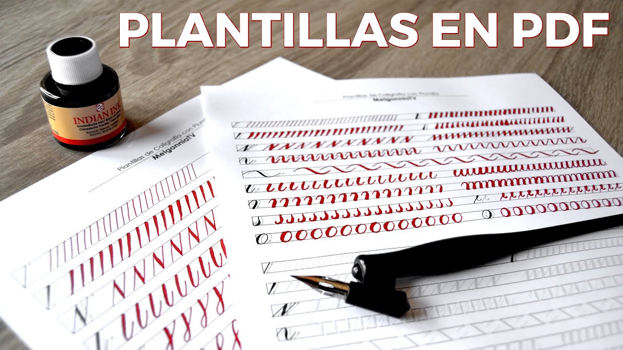 Plantillas con EJERCICIOS de CALIGRAFÍA para PLUMILLA | MelganniaTV