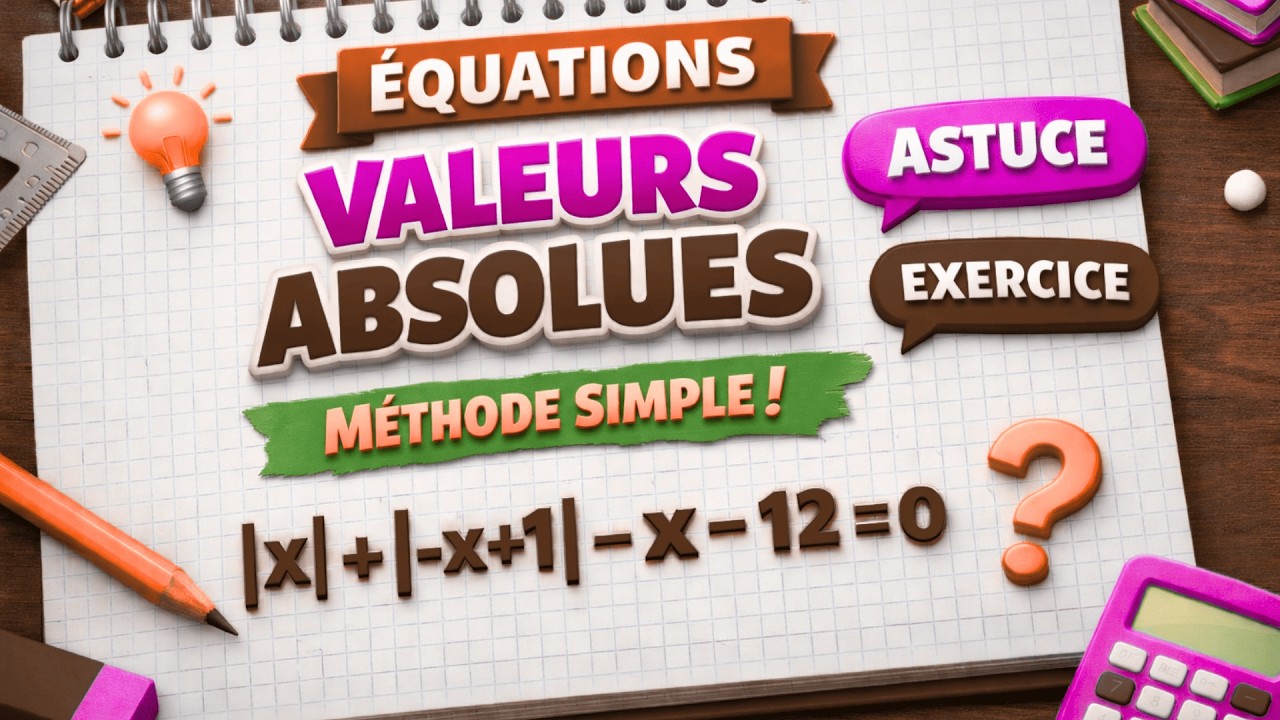 Équations avec valeurs absolues : méthode simple + exercices corrigés