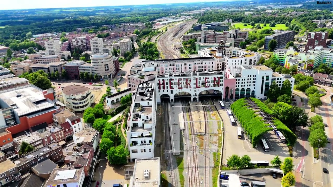Heerlen railway station 2024 Nederlands (drone view)