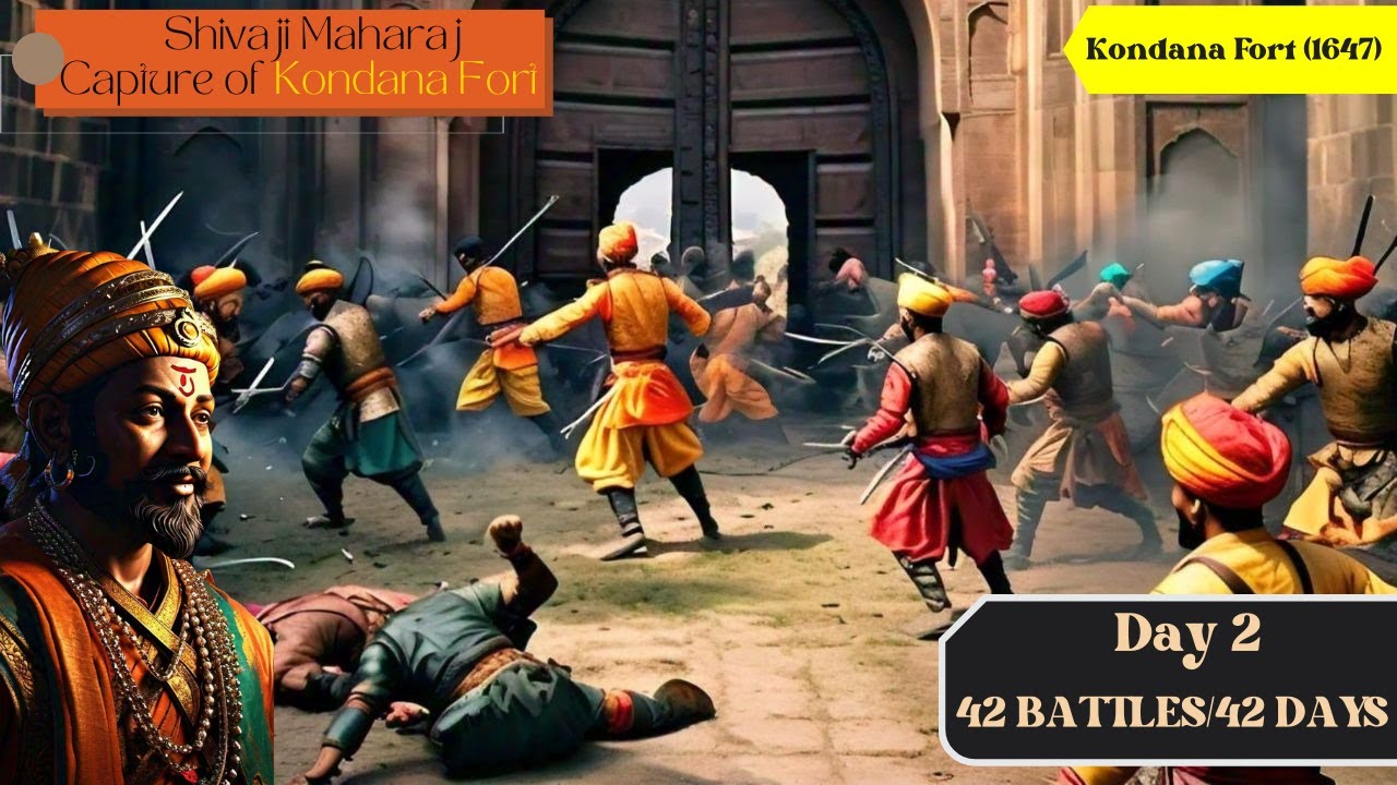 day 2/42 battles of shivaji maharaj -Capture of Kondana Fort (1647)#story #battle #history #viral