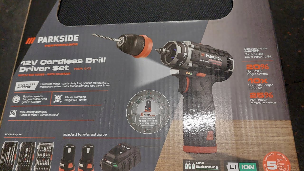 Rozbaľovačka Parkside 12V  PBSPA 12 C3 aku vŕtací skrutkovač performance