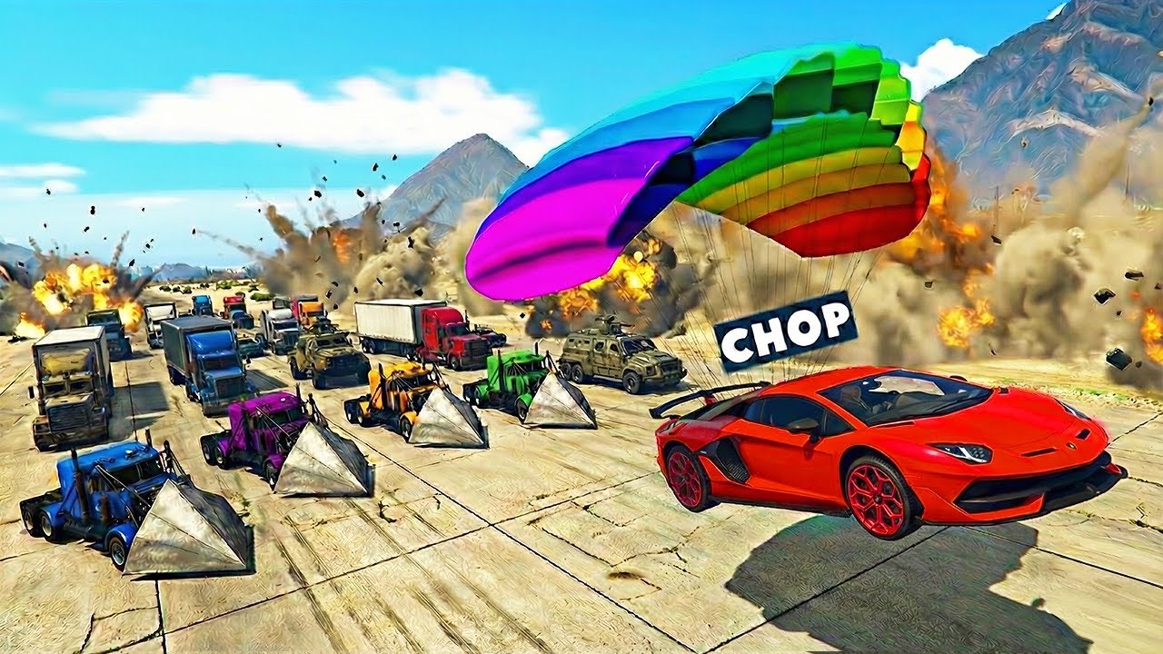 GTA 5 CHOP AND FROSTY FACE THE JUMPING LAMBO FACE TO FACE