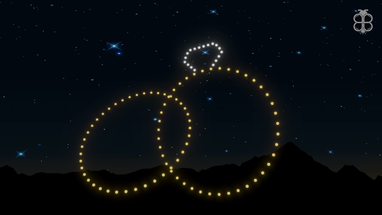 Spectacle de drones lumineux type mariage