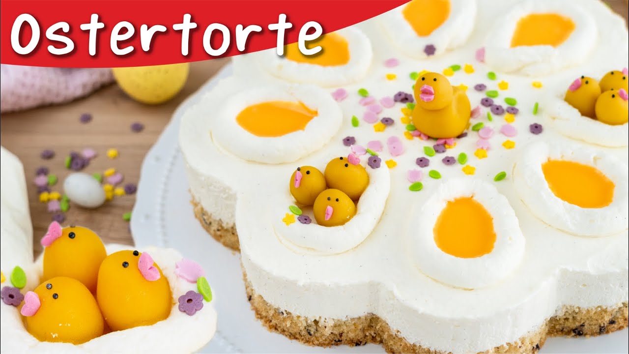 Ostertorte mit Eierlikör und Marzipanküken für die ganze Familie!