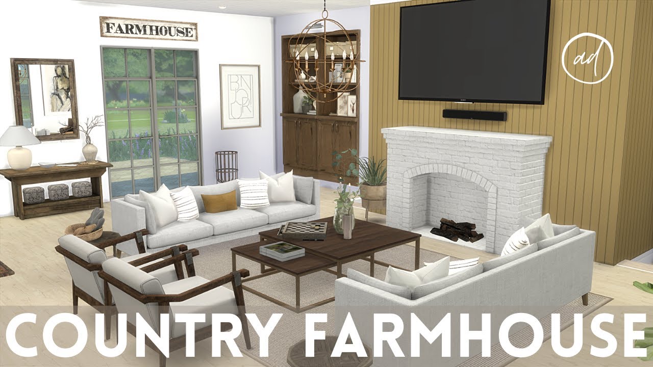 COUNTRY FARM HOUSE with chickens and cows || Sims 4 || CC SPEED BUILD