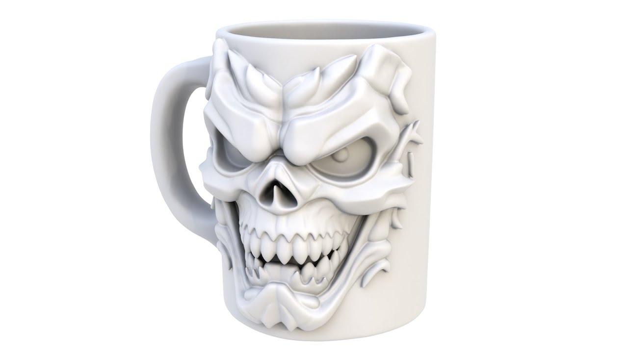 3D model of an abstract mug. A emotional mug. Superhive, CGtrader, Cults3d (no sound)