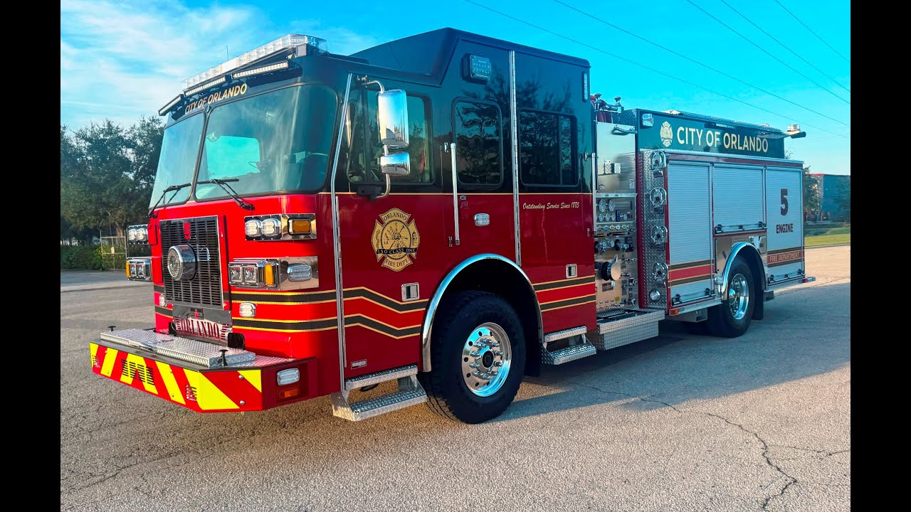 SFEV - Orlando Fire Department's new Sutphen custom pumper - ENGINE 5