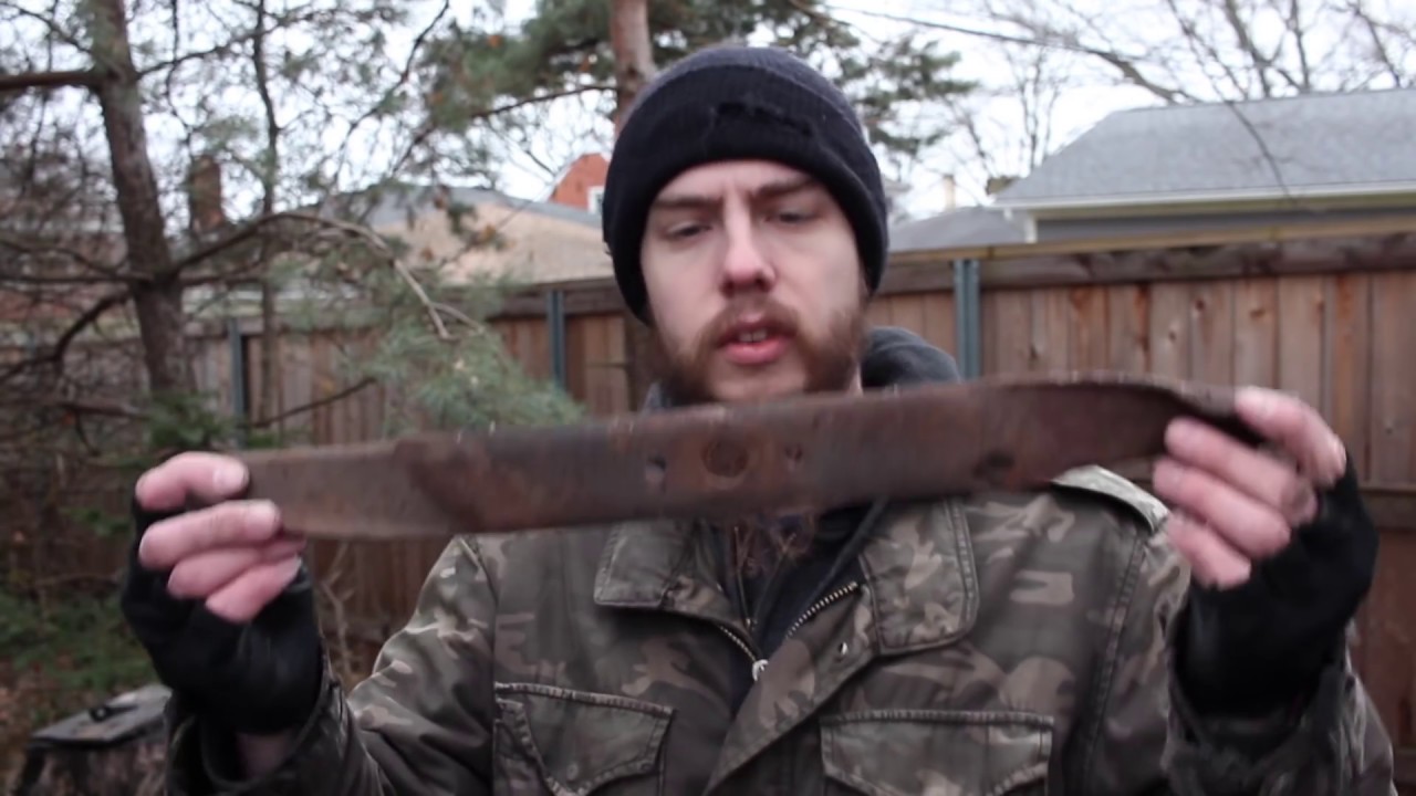 Survival Knife Forged from a Lawn-Mower Blade; Backyard Blacksmithing, DIY Knifemaking