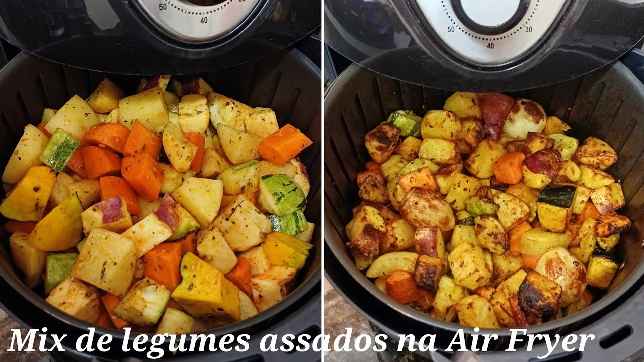 LEGUMES ASSADOS NA AIR FRYER! SABOROSOS E SAUDÁVEIS!