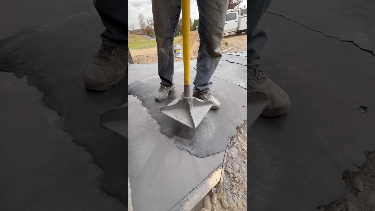 Pouring A Concrete Sidewalk That Looks Like A Solid Piece Of Slate