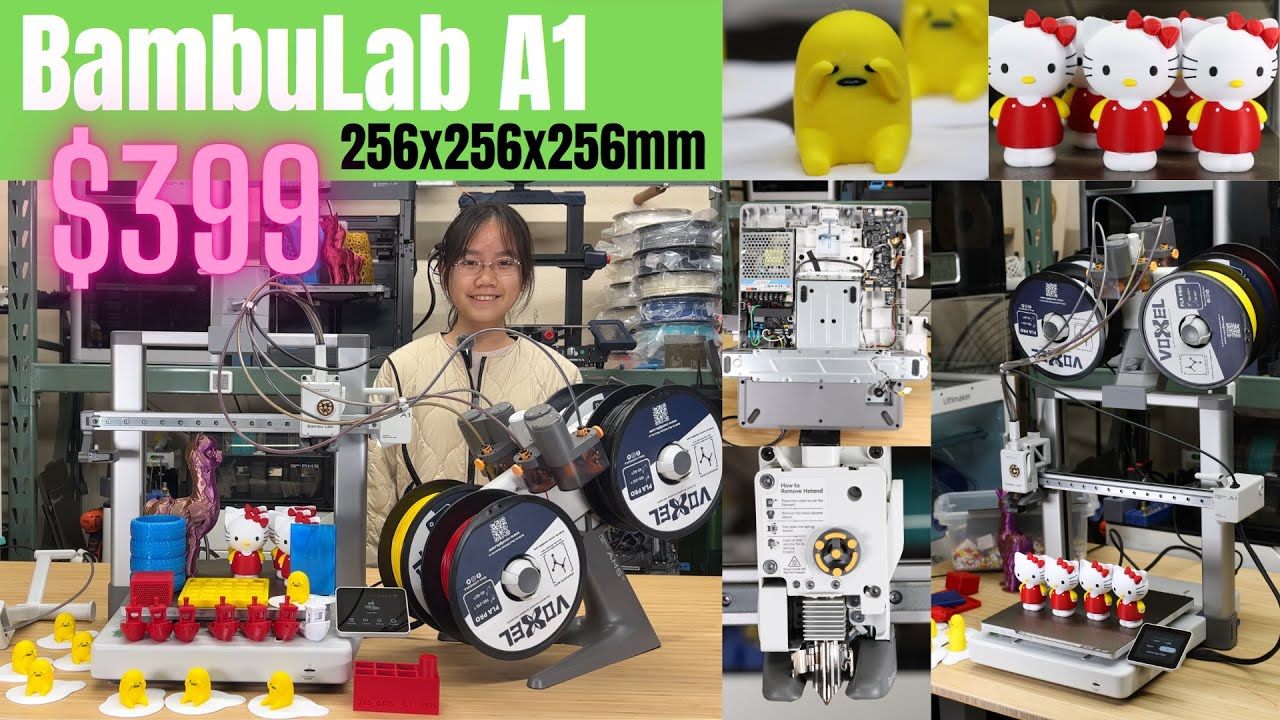 BambuLab A1, самый продвинутый 3D-принтер стандартного размера, 256x256x256 мм³, автоматическое с...