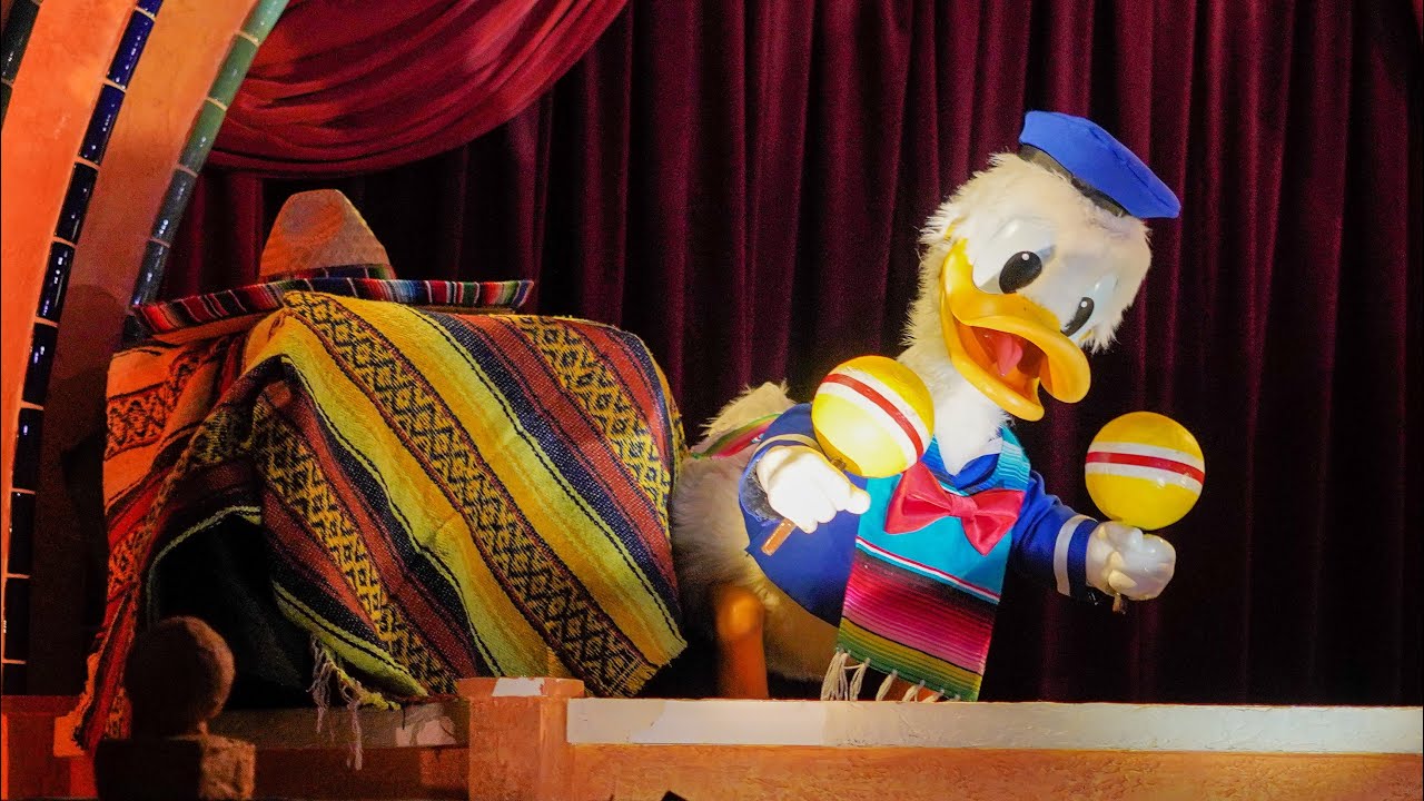 Partially Broken Donald Duck Animatronic on Gran Fiesta Tour