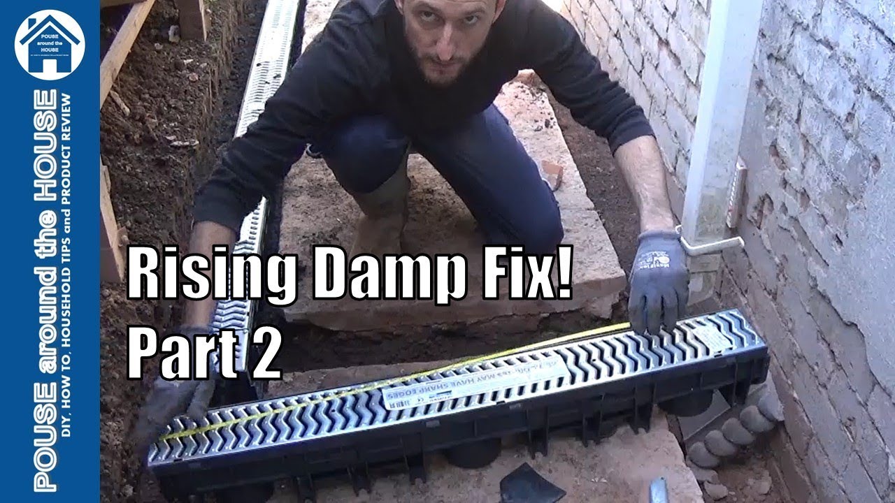 How to fix rising damp & penetrating damp - (PART 2) Channel drain / french drain installation.