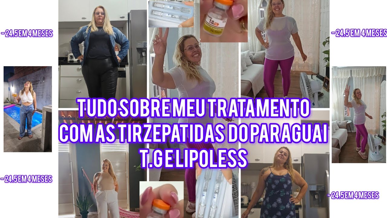 Meu processo de emagrecimento fazendo uso da tirzepatida do Paraguai em 4 meses.( T.G e Lipoless)