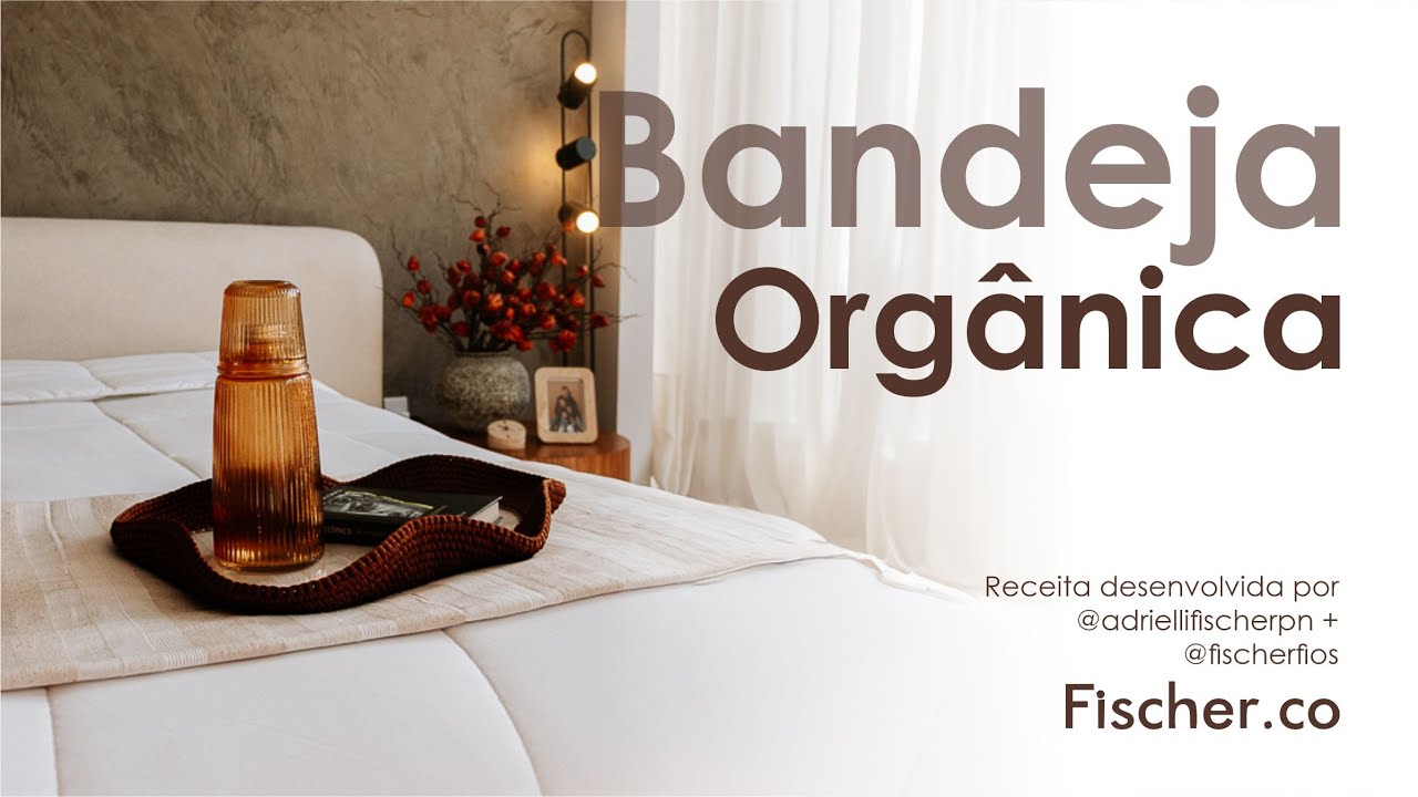 Bandeja orgânica em crochê com Fio Glow da Fischer | Por Adrielli @adriellifischerpn