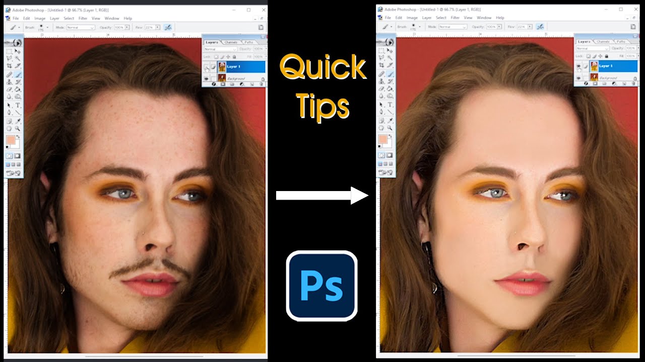 Face Smooth In Photoshop | Easy Frequency Separation Tutorial | Face Hair Ramove