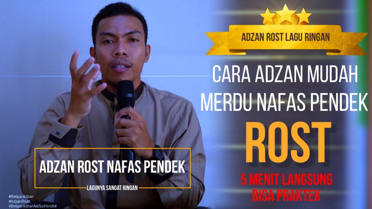 Belajar adzan merdu nafas pendek lagunya ringan mudah ditiru 5 menit langsung bisa adzan