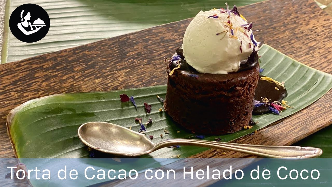 Torta de chocolate con helado de coco