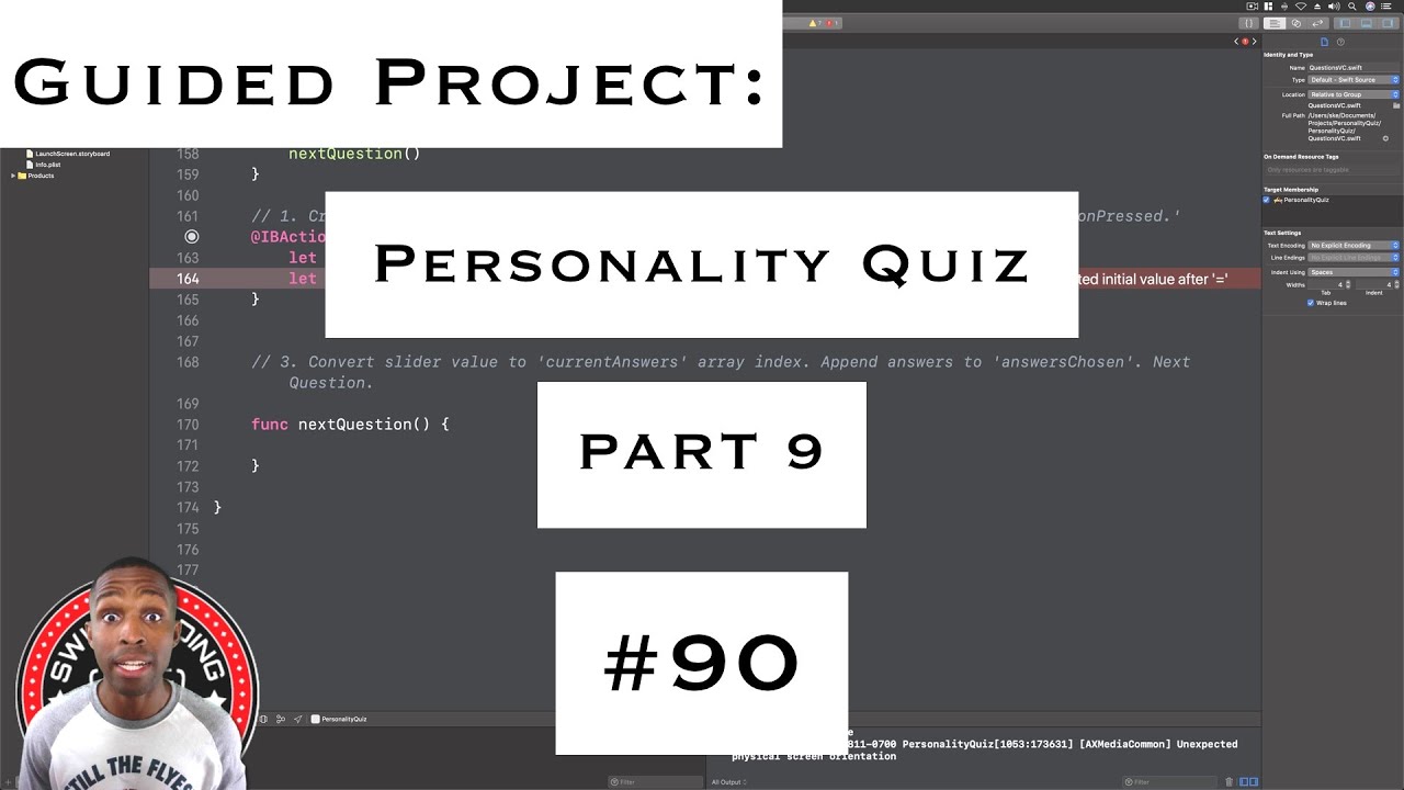 App Development with Swift Guided Project 3: Personality Quiz - Part 9