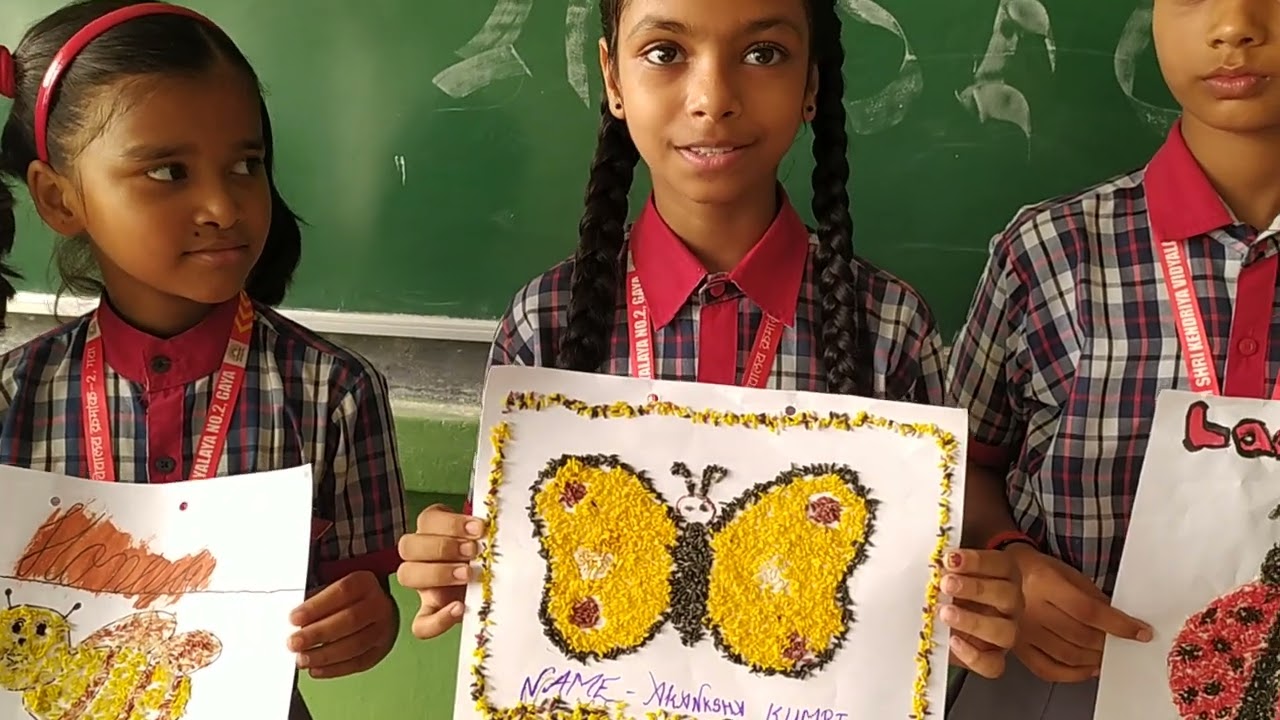 Children make Different  Types of Insects with help of Seeds /Pulses /Grains @@&@@  K V NO 2 GAYA