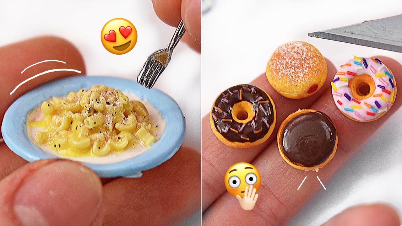 5 реалистичных блюд для кукольного домика своими руками ~ Миниатюрное искусство | Полимерная глин...