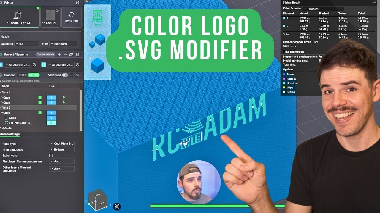 *EASY* How to Add a Color SVG Logo to a 3D Print Model in Bambu Studio (Color Modifier)