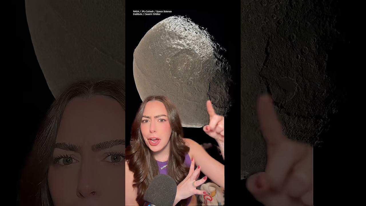 One of the weirdest structures in space on Saturn&rsquo;s moon Iapetus #nasa #astronomy #science #shorts