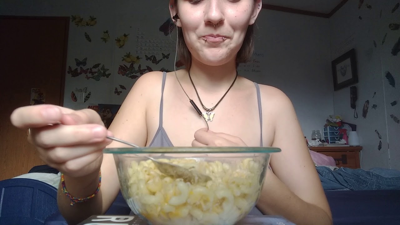 ASMR Macaroni&Cheese / Swallowing whole noodles!! / Gulping & Squishing Noodle Sounds