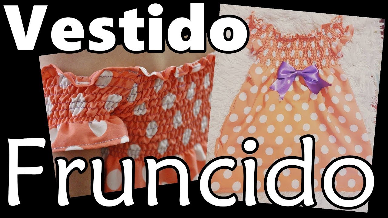 Vestido fruncido con manga / Como fruncir con hilo elastico