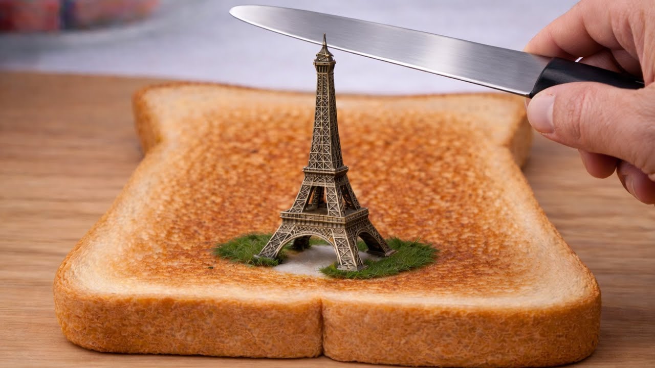 Which Iconic buildings Jam Would You Choose? Spreading items on toast | Ultimate Satisfying AI ASMR
