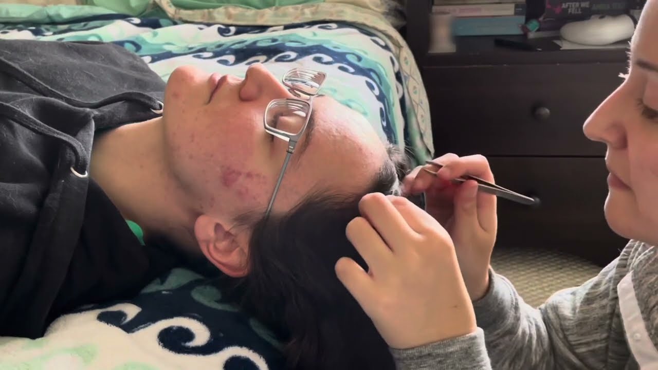ASMR // My Sister Plucks My Gray Hairs 😬 | Hair Parting, Plucking, Combing, and Scalp Massage