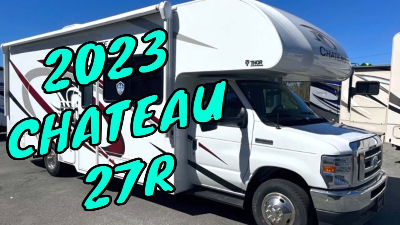 NEW 2023 THOR CHATEAU 27R CLASS C Gas Motorhome Ford V8 Dodd RV Solar King Bed Walkthrough