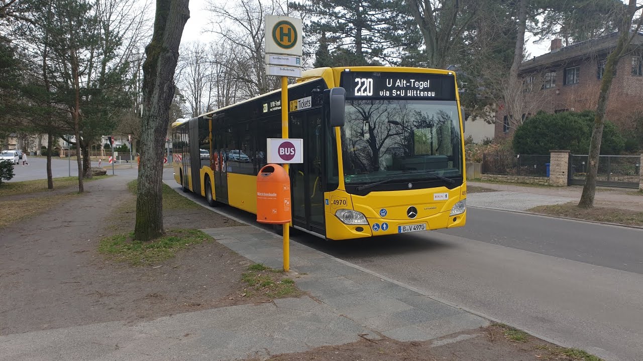 Berlin Bus|Mitfahrt im MB GN 19 auf dem 220 von Hainbuchenstraße bis An der Mühle