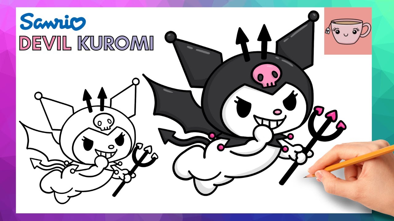 How To Draw Devil Kuromi | Halloween | Sanrio | Cute Step By Step Drawing Tutorial