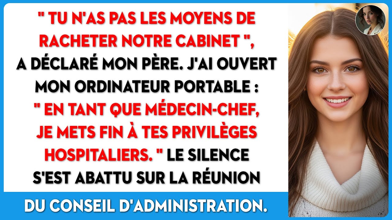 Mes parents me trouvaient trop pauvre pour leur cabinet, ignorant que l'hôpital m'appartient.