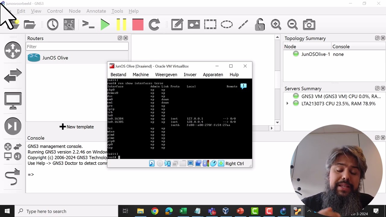 Junos configuratie in GNS3