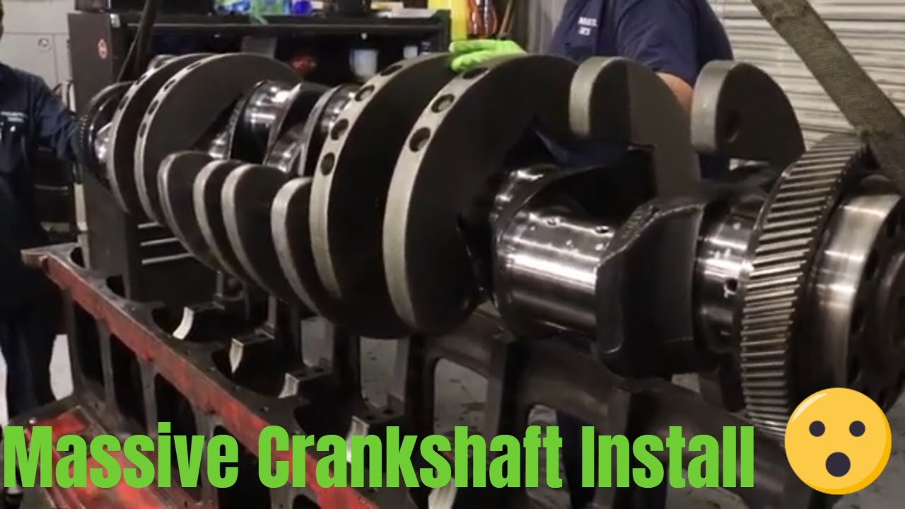 Huge Caterpillar Crankshaft install.