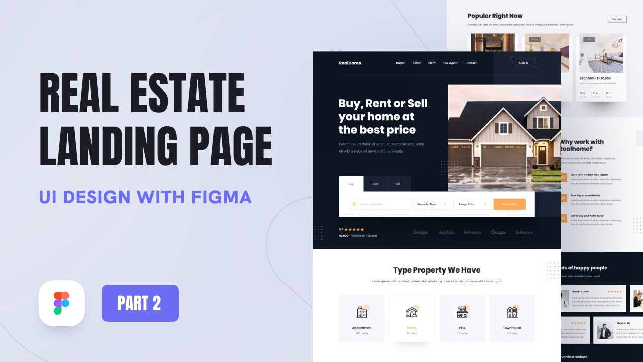 Landing Page Design Figma - Real Estate Landing Page Part 2