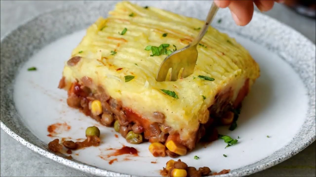 Веганский пастуший пирог с чечевицей (мой любимый рецепт)