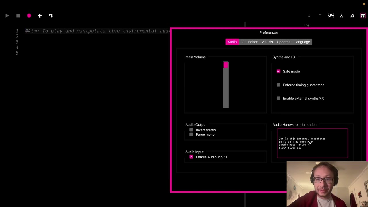 Sonic Pi Tutorial - Playing Live Instrumental Audio in Sonic Pi